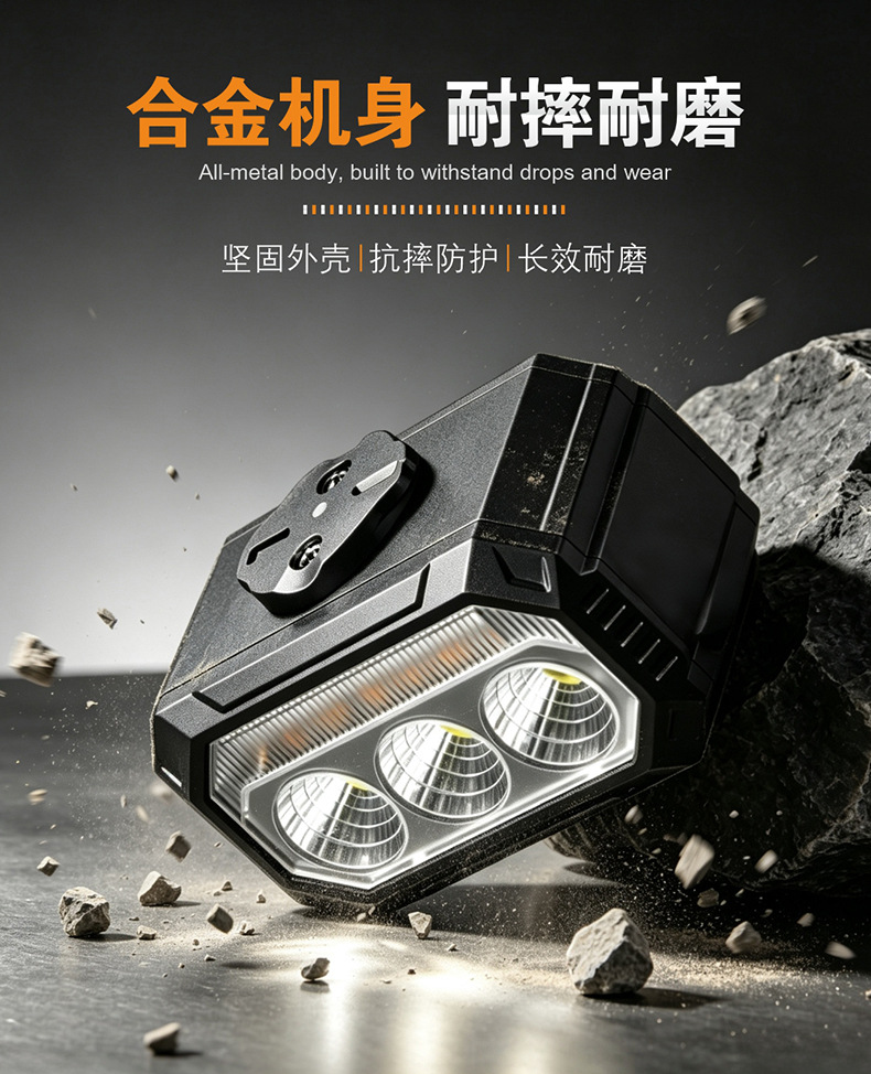 FY-212 electric display bicycle headlight USB charging bicycle aluminum alloy headlight bicycle hanging headlight Strong light flashlight Cycling equipment pic 6