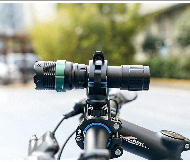 260123 Double-button lamp stand, bicycle lamp stand, double-hole quick-release tool-free flashlight clip, 360° rotating headlamp fixed bracket, flashlight lamp clip, headlamp stand bike clip pic 12