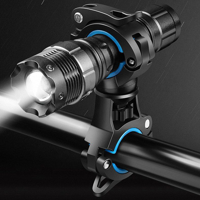260123 Double-button lamp stand, bicycle lamp stand, double-hole quick-release tool-free flashlight clip, 360° rotating headlamp fixed bracket, flashlight lamp clip, headlamp stand bike clip Item Picture