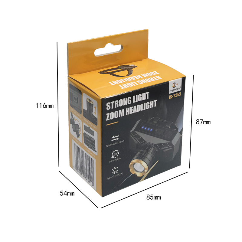 JS-7255 plástico luz de cabeza telescópica recargable USB luz de cabeza telescópica ajustable luz de cabeza de ciclismo luz de camping al aire libre lámpara de mina lámpara de cabeza de mantenimiento luz de camping luz de pesca pic 9