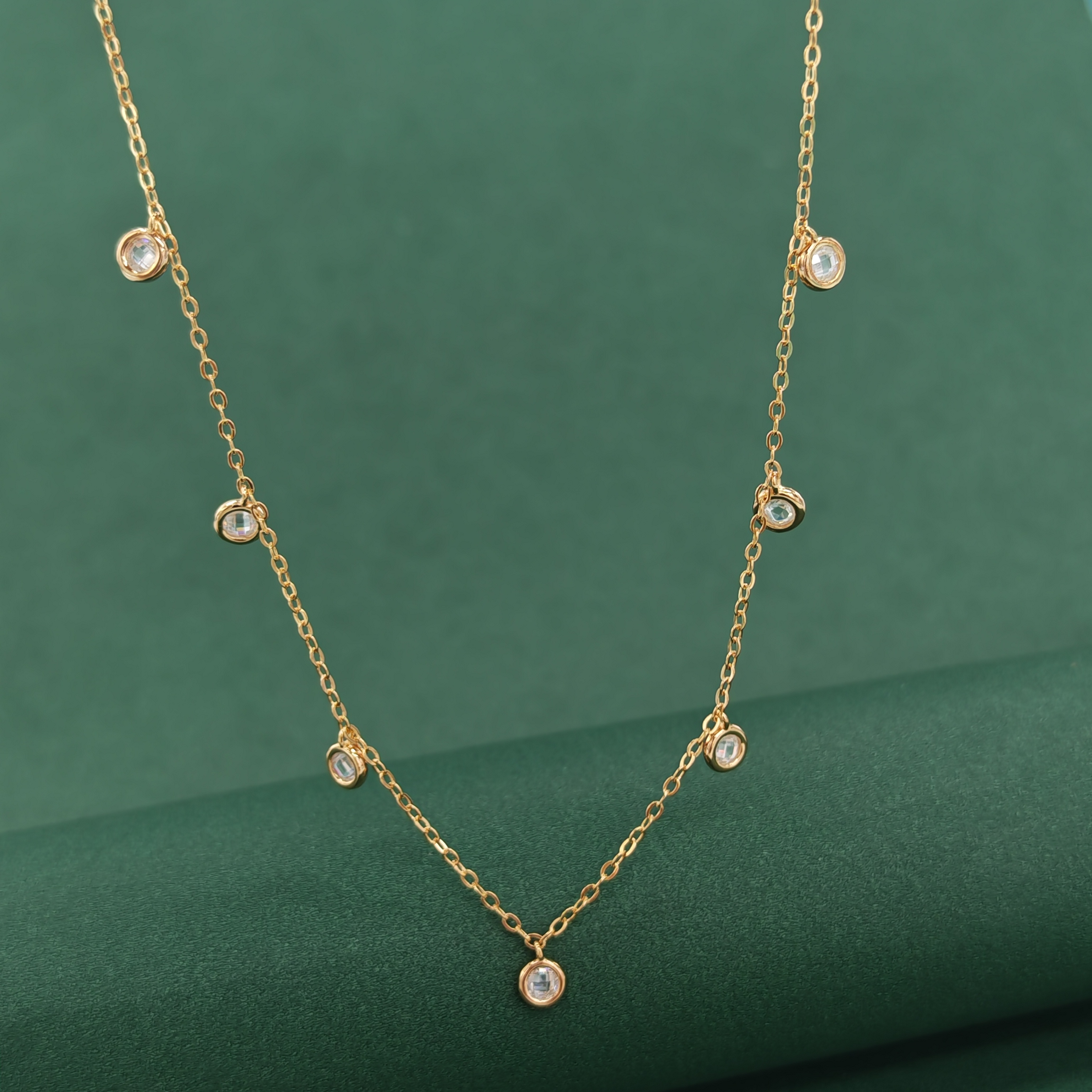 APOTIE Photosynthesis S925 silver chain set with transparent zircon silver jewelry necklace for women is fashionable, simple and versatile Item Picture
