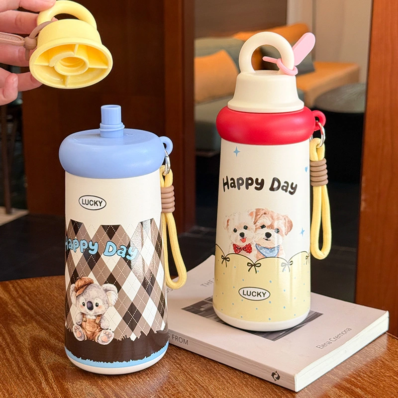 The new Y290-QSXD2276 insulated cup features a high appearance level, a large-capacity portable double-drinking straw, and is made of stainless steel detail image 3