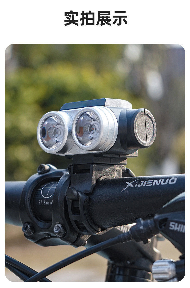 HW-2505 USB recargable display de potencia faros de bicicleta faros de bicicleta luz nocturna paseo linterna pic 10
