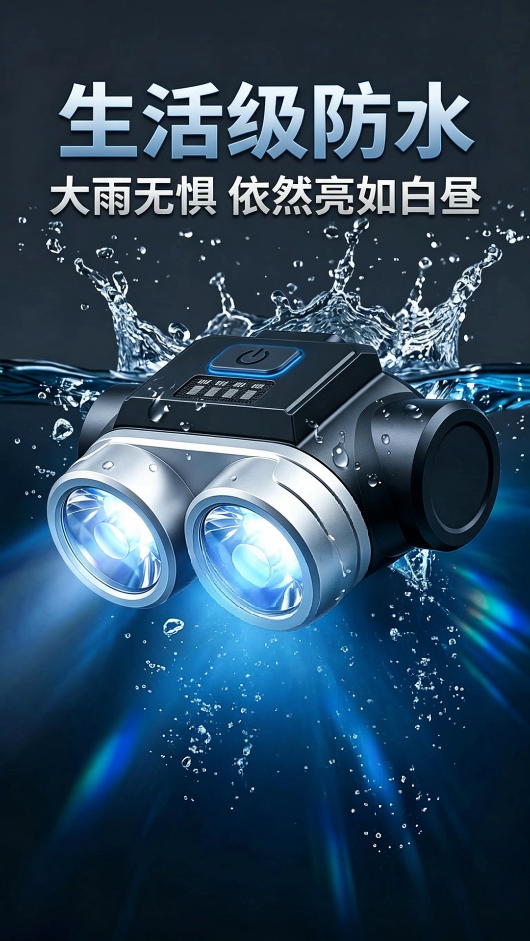 HW-2505 USB recargable display de potencia faros de bicicleta faros de bicicleta luz nocturna paseo linterna pic 4