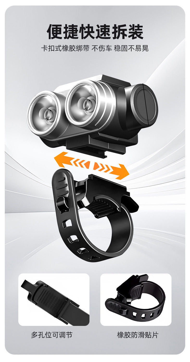 HW-2505 USB recargable display de potencia faros de bicicleta faros de bicicleta luz nocturna paseo linterna pic 9