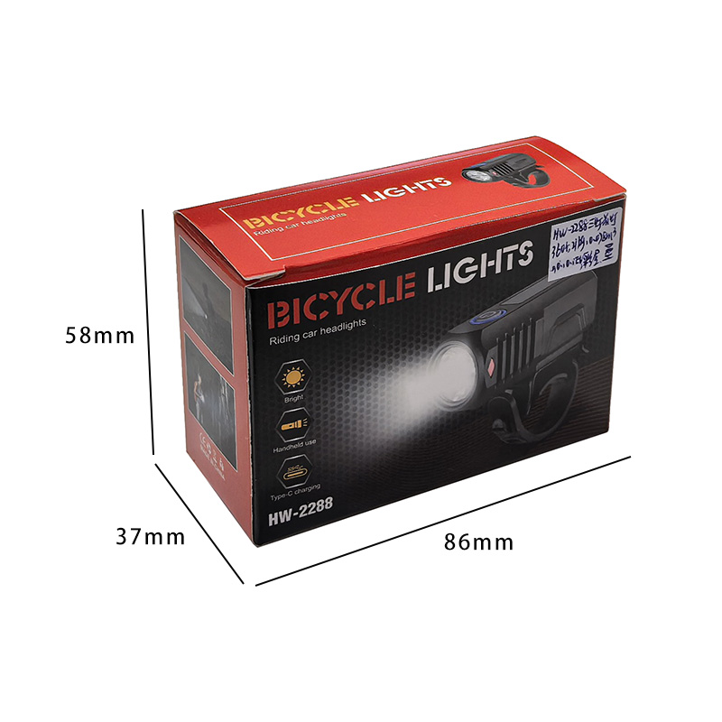 HW-2288 faro de bicicleta USB recargable faro de bicicleta luz nocturna de paseo linterna pic 11