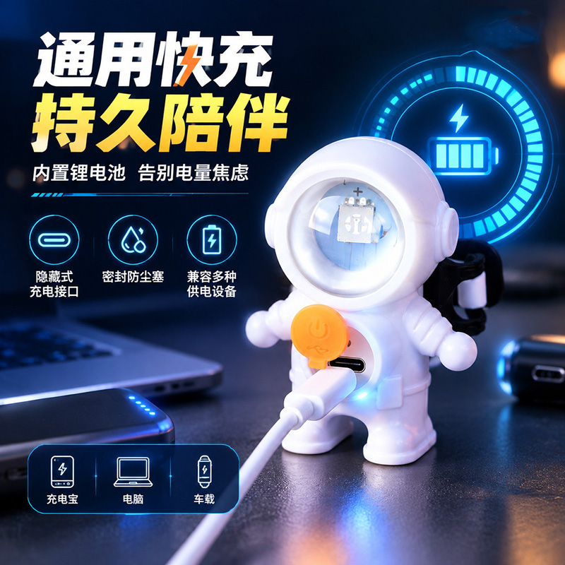 WL002 dazzle light USB recargable astronauta bicicleta de estilo dazzle luz trasera luz trasera de bicicleta colorida equipo de ciclismo luz de advertencia de montaña Application Scenario