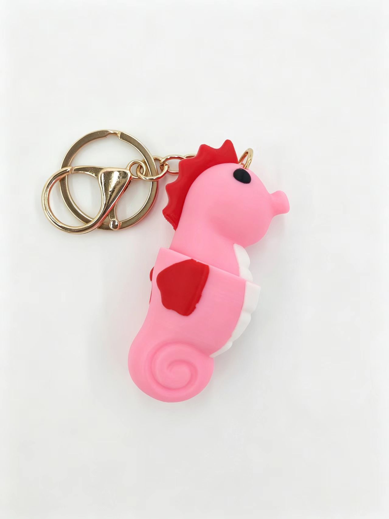 Cross-border 3D printed cute seahorse key keychain, mobile phone pendant and accessory, fashionable and trendy toy pic 2