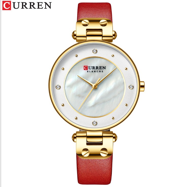 Curren/ Karen 9056 leather strap, waterproof quartz watch, fashionable and casual women's watch, best-selling foreign trade watch Specification image