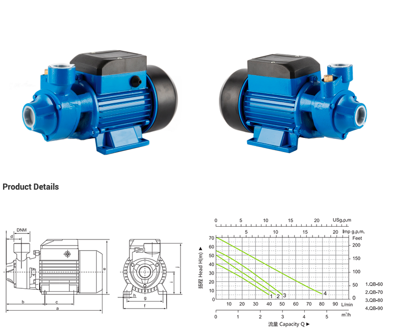 Best price home use Vortex Peripheral QB60 0.5hp Water pump详情3