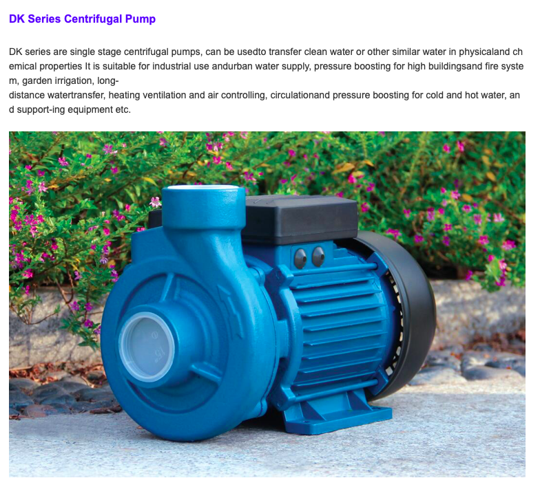 DK series Centrifugal Pumps for clean  water supply详情1