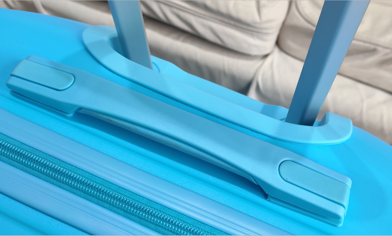 PP057. Three-piece set: 20-24-28 inch PP material aluminum alloy pull rod, silent universal wheel, resistant to drop and step, good toughness and not easy to break, suitcase detail image 3