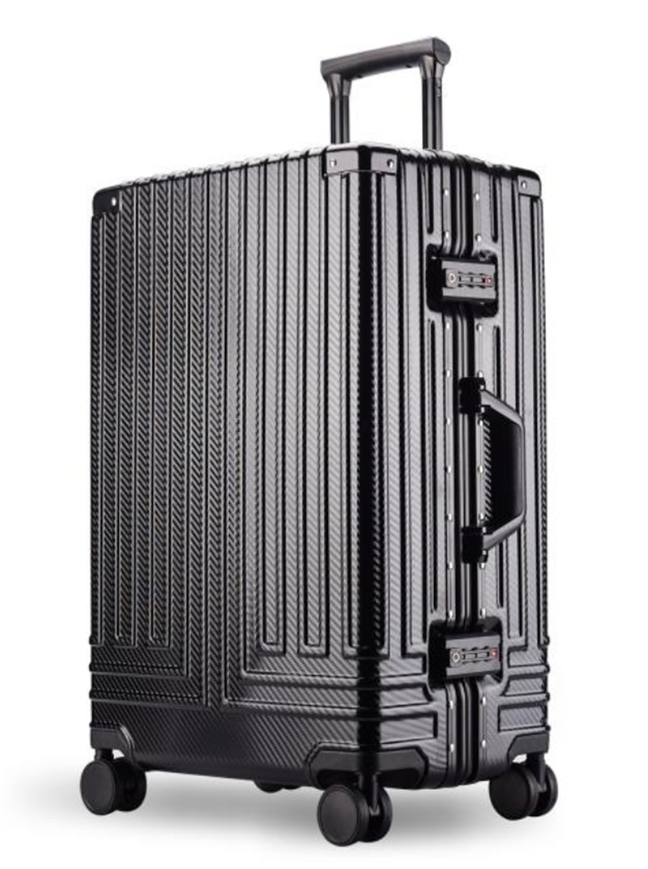 L05 carry-on suitcase, a high-quality product from Yiwu, is made of all-aluminum-magnesium alloy with a 20-inch square corner inner lining. It is detachable, shock-resistant, and resistant to compression. It can seat people and has a grid pattern on the surface detail image 3