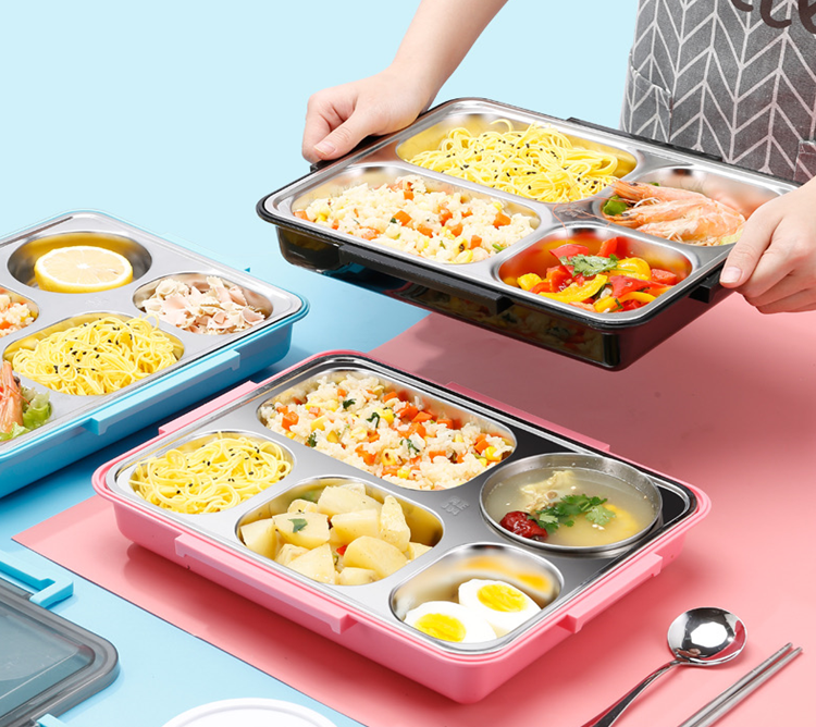 Yiwu Good Goods Five/Four Fast Food Bento Box 304 Student Lunch Box White-Collar Lunch Box details Picture