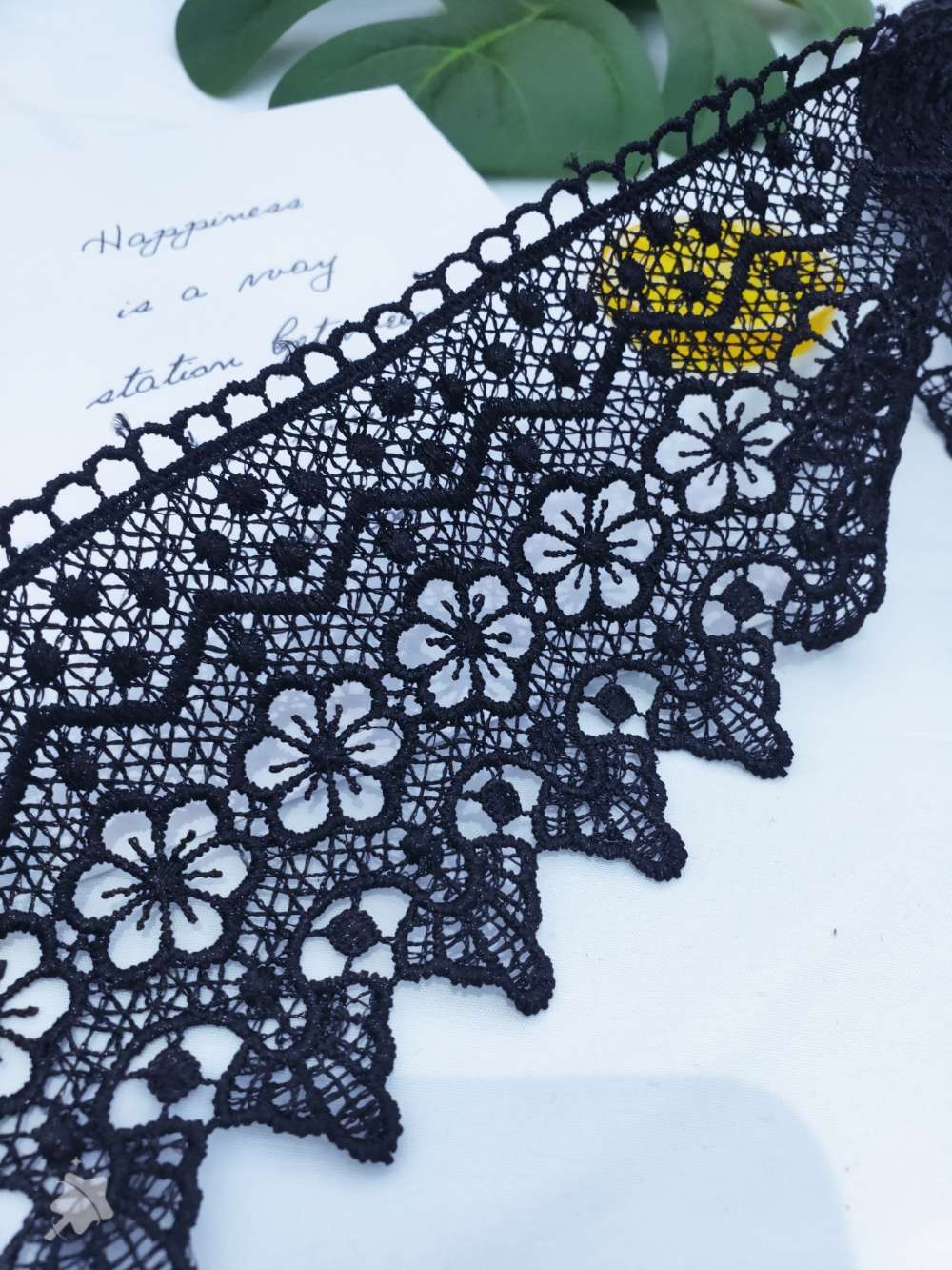 Exquisite 10cm grid sunflower polyester thread home textile water-soluble lace for export Application Scenario