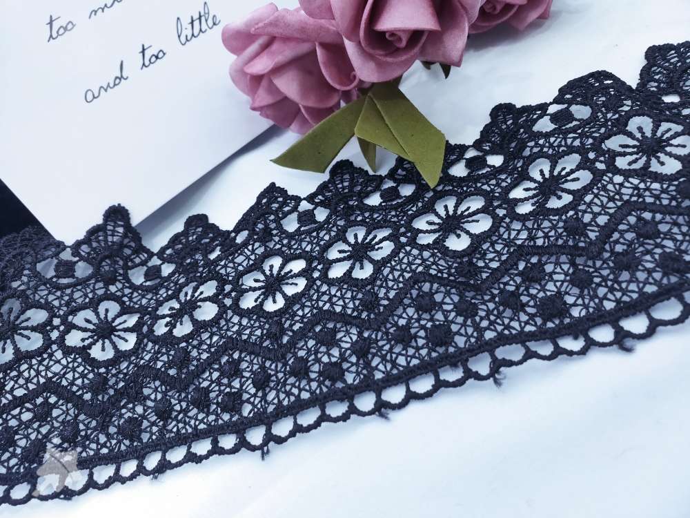 Exquisite 10cm grid sunflower polyester thread home textile water-soluble lace for export Specification image