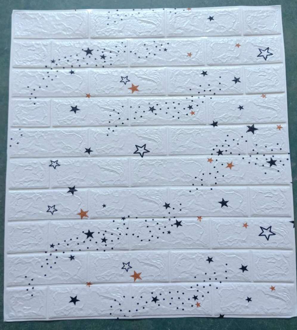 3D Three-Dimensional Self-Adhesive Wall Paste Bedroom Warm Wallpaper Waterproof Moisture-Proof Stickers Cartoon Children's Room Foam Decorative Wallpaper