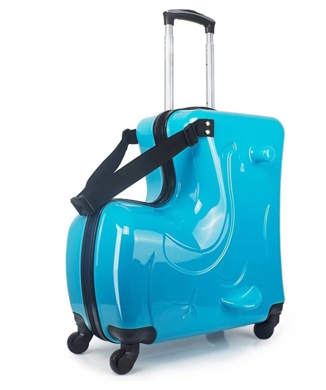 Yiwu Good Goods New Wanxiang Wheel Cartoon Travel Trolley Box Can Ride Horse Travel Luggage full figure