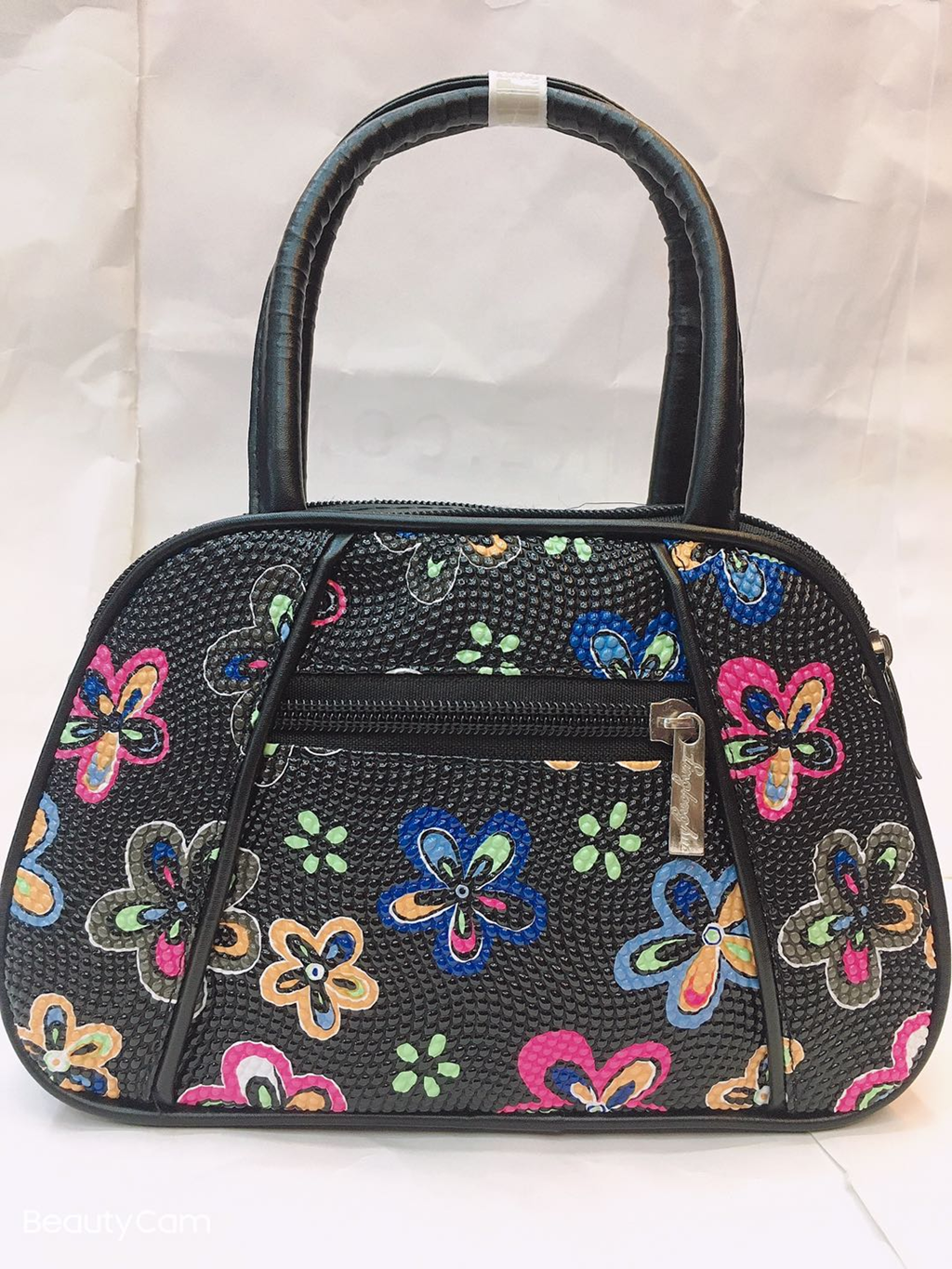 Yiwu Good Goods Double Zipper Portable Handbag Colorful Small Print Lady Bag details Picture