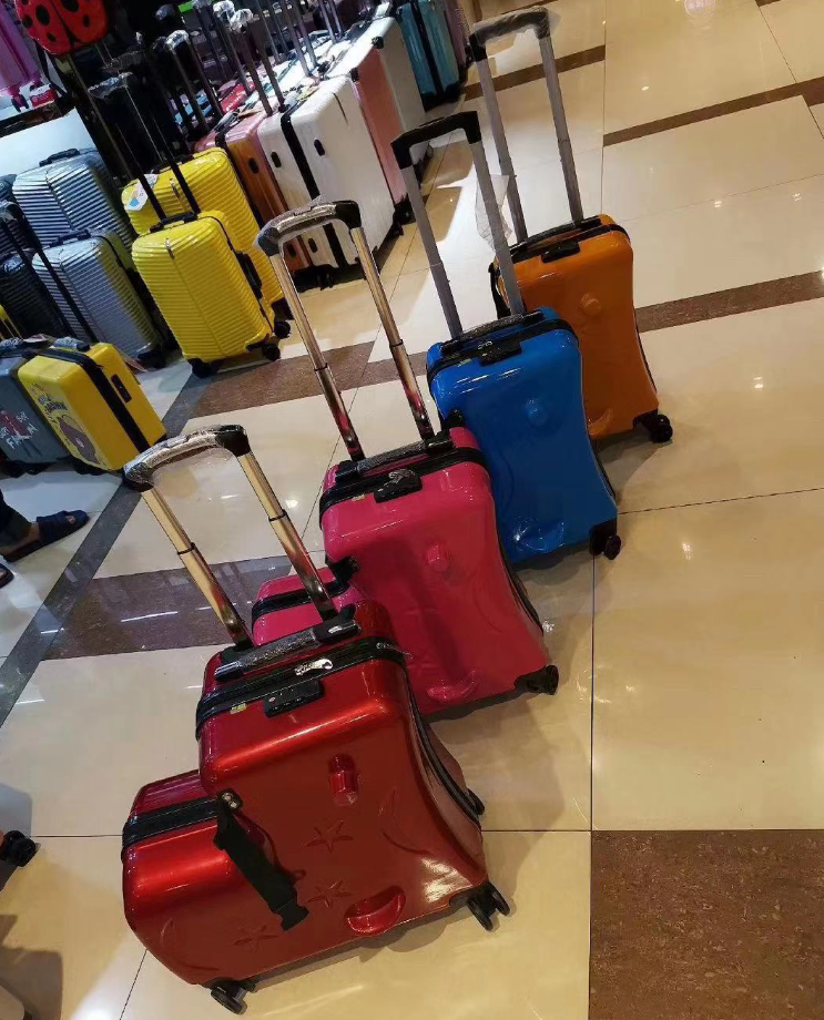 Yiwu Good Goods New Wanxiang Wheel Cartoon Travel Trolley Box Can Ride Horse Travel Luggage Specification drawing