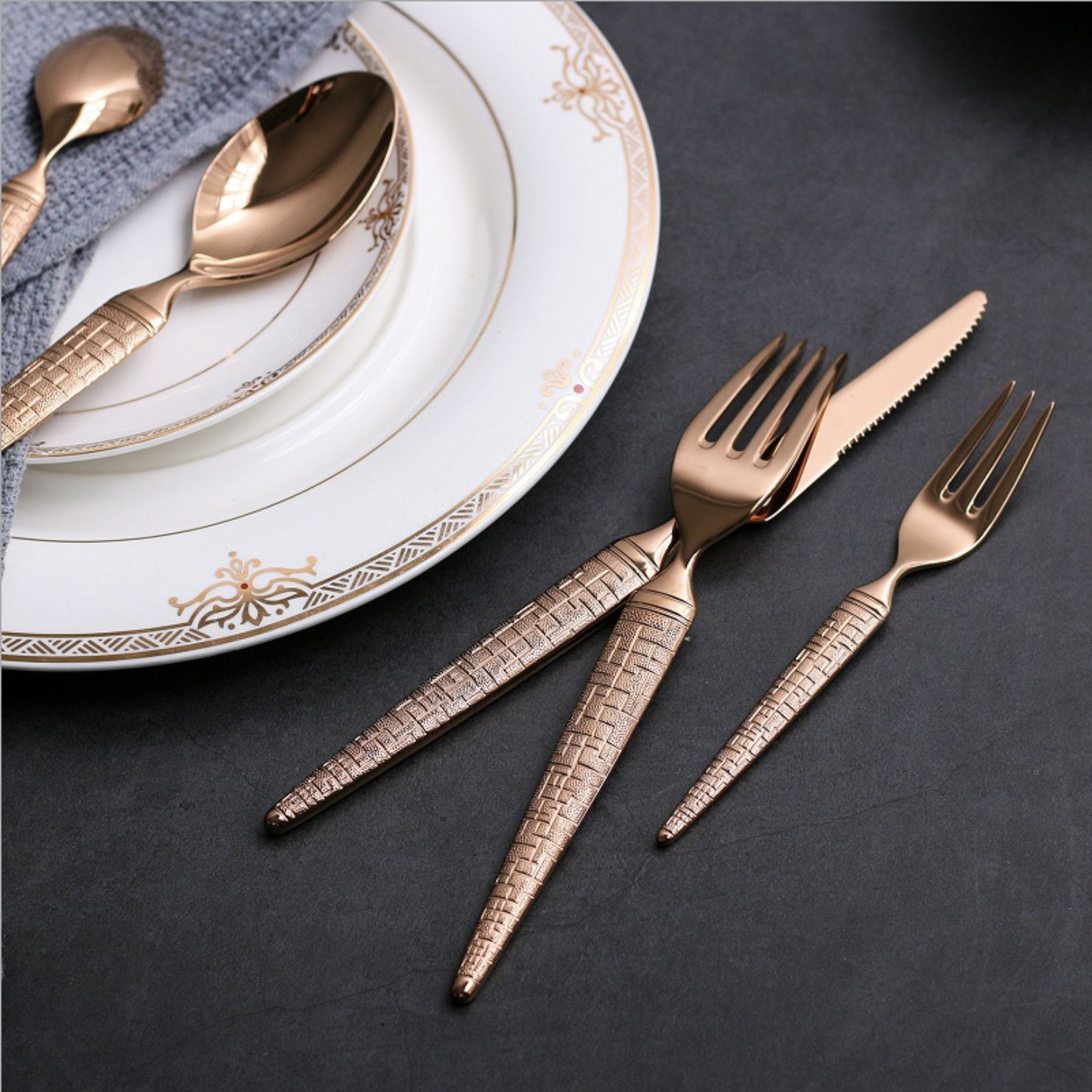 Into The E-Commerce Original Knife, Fork And Spoon Set Spoon 304 Stainless Steel Hotel Gifts details Picture