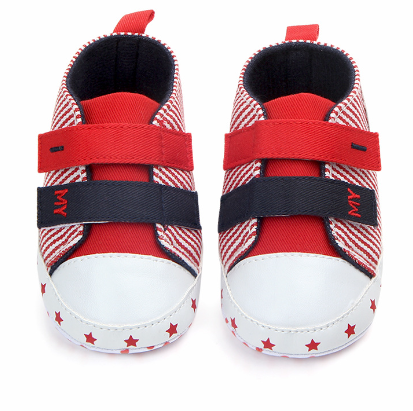 New casual striped baby canvas shoes for foreign trade, anti-slip and breathable baby shoes and walking shoes pic 2