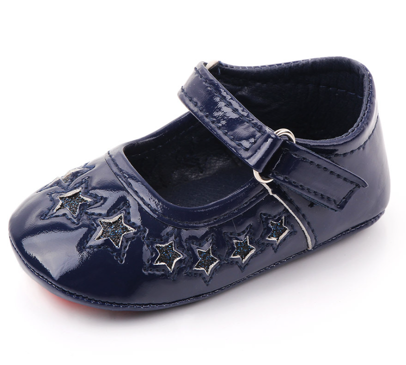 婴儿公主鞋五角星宝宝鞋胶底防滑学步鞋PU鞋学步鞋详情图3