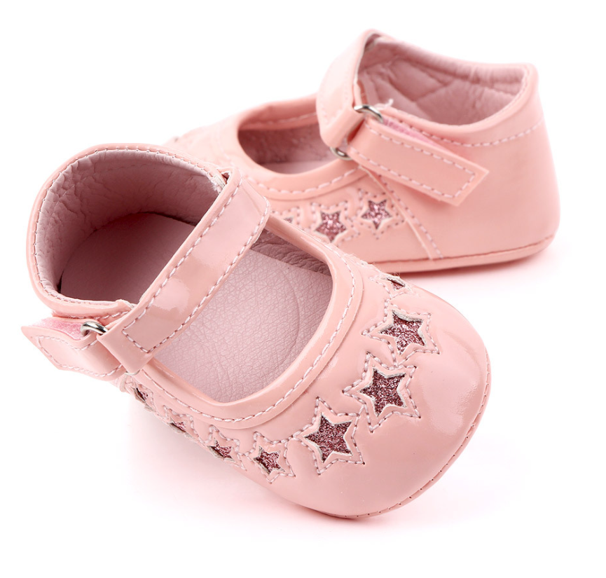 婴儿公主鞋五角星宝宝鞋胶底防滑学步鞋PU鞋学步鞋详情图1