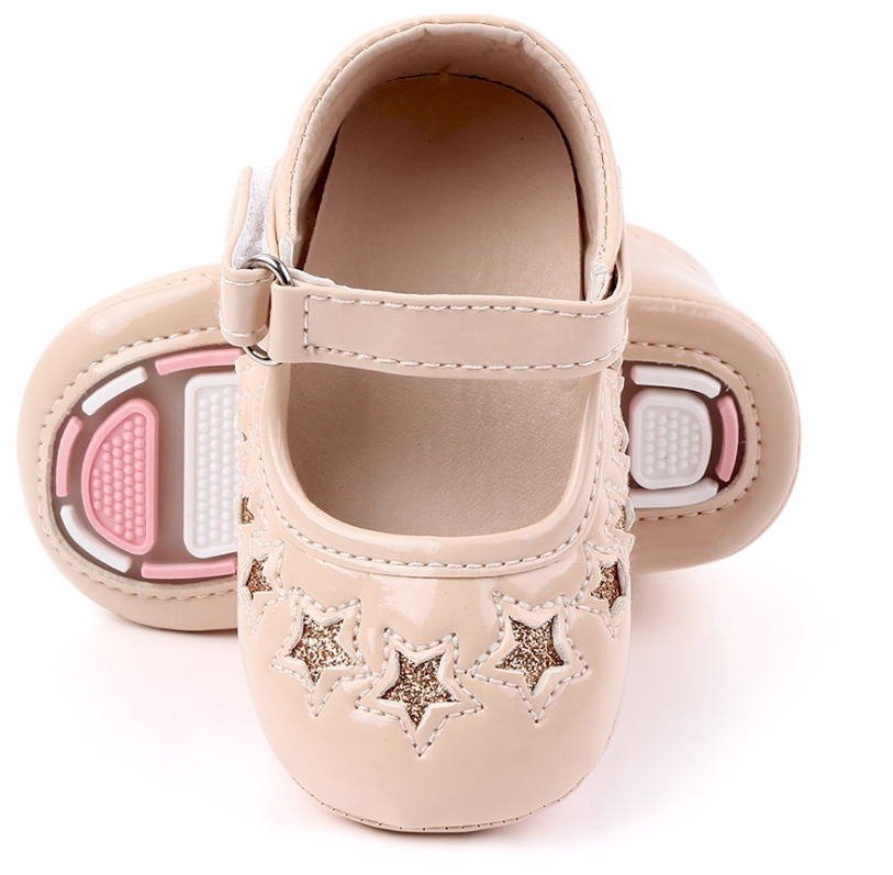 婴儿公主鞋五角星宝宝鞋胶底防滑学步鞋PU鞋学步鞋详情图2