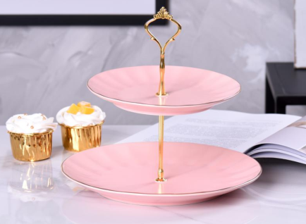 陶瓷2层串盘，可放水果.糕点干果。