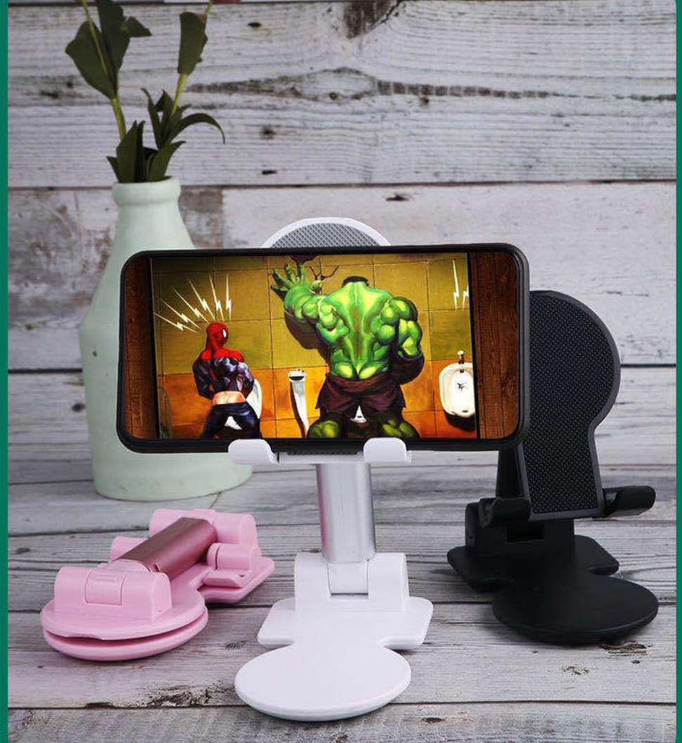 Upgraded Oval retractable desktop stand Portable folding metal adjustable phone stand