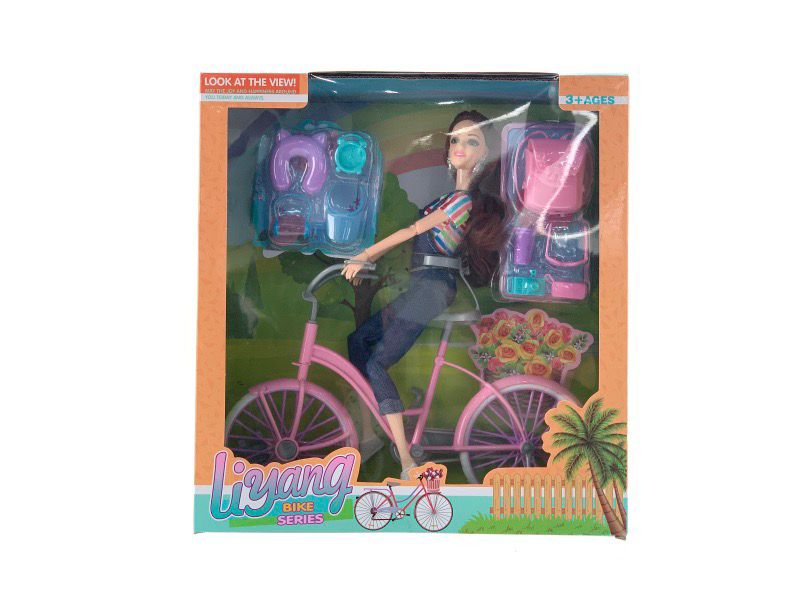 Bike-riding Barbie doll detail image 2