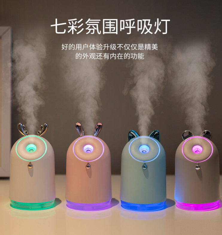 义乌好货 萌宠加湿器家用办公 静音定时可爱usb充电迷你香薰加详情图1