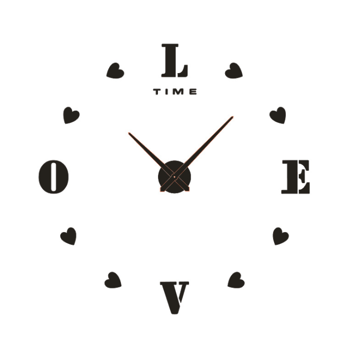 Yiwu quality 3D stereoscopic LOVE wall clock, wall clock, bedroom, living room, sofa, background wall, study, dining room, silent detail image 1