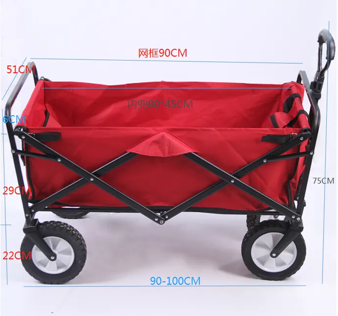 Beach portable cart, outdoor hand-pulled cart, and miscellaneous cart detail image 2