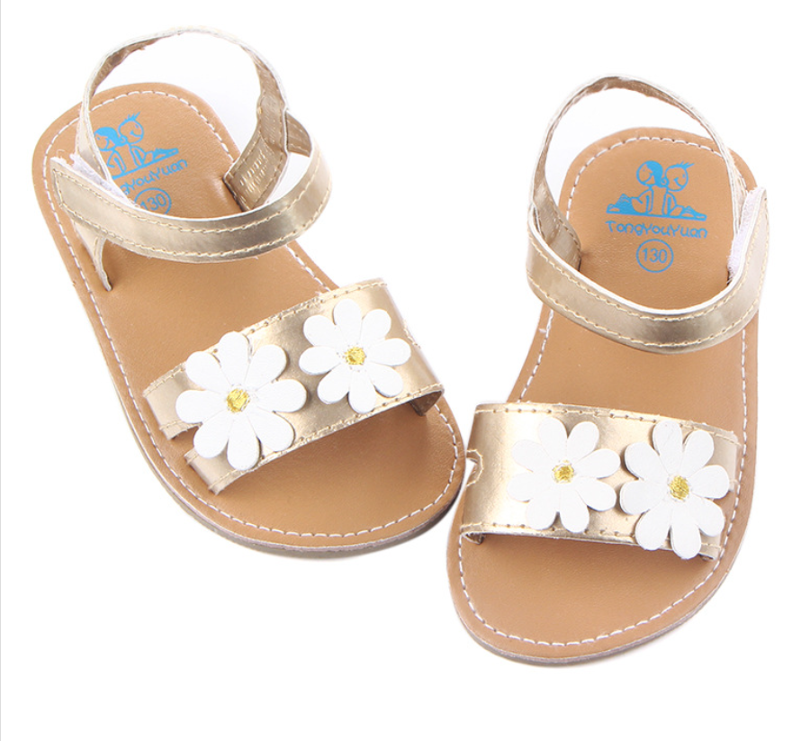 外贸批发 夏季新款PU小花凉鞋防滑宝宝婴儿鞋详情1