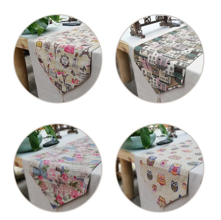 义乌好货 棉麻印花桌旗桌巾茶几电视鞋柜书法桌茶室桌床尾巾详情图3