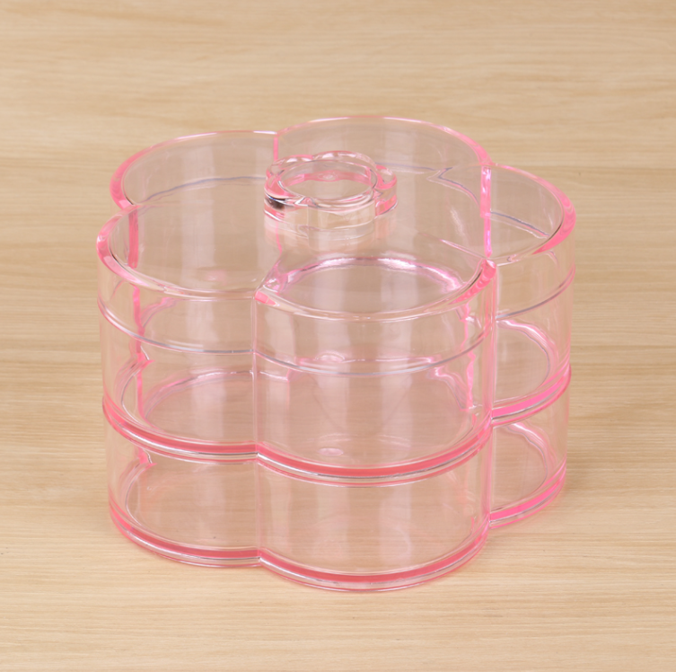 义乌好货 浅玫红色亚克力材质透明糖果盒 茶几零食点心盒详情图1