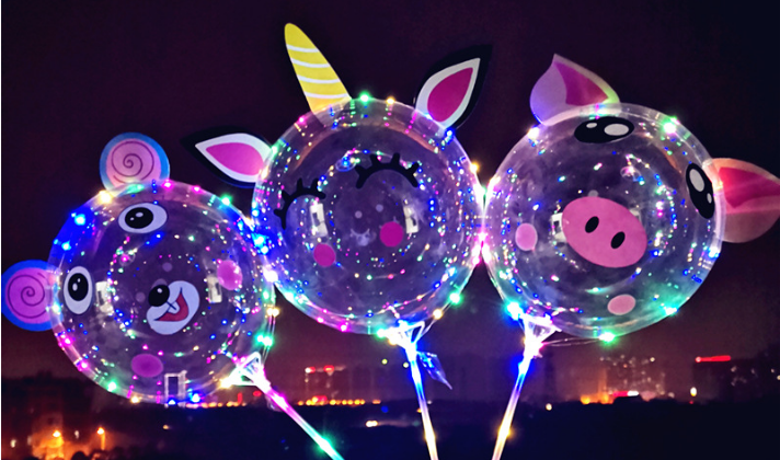 地推气球派对用品爆款透明发光波波球闪光led老鼠卡通发光气球详情图3