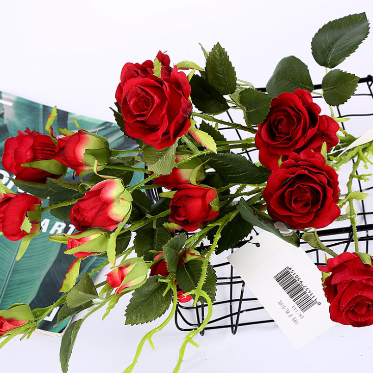 Yiwu Good goods 3 handnotes, Xiaomei 95cm Artificial rose, artificial flower, artificial flower, wedding home decoration artificial flower, artificial flower, silk flower, artificial rose, photography prop pic 1