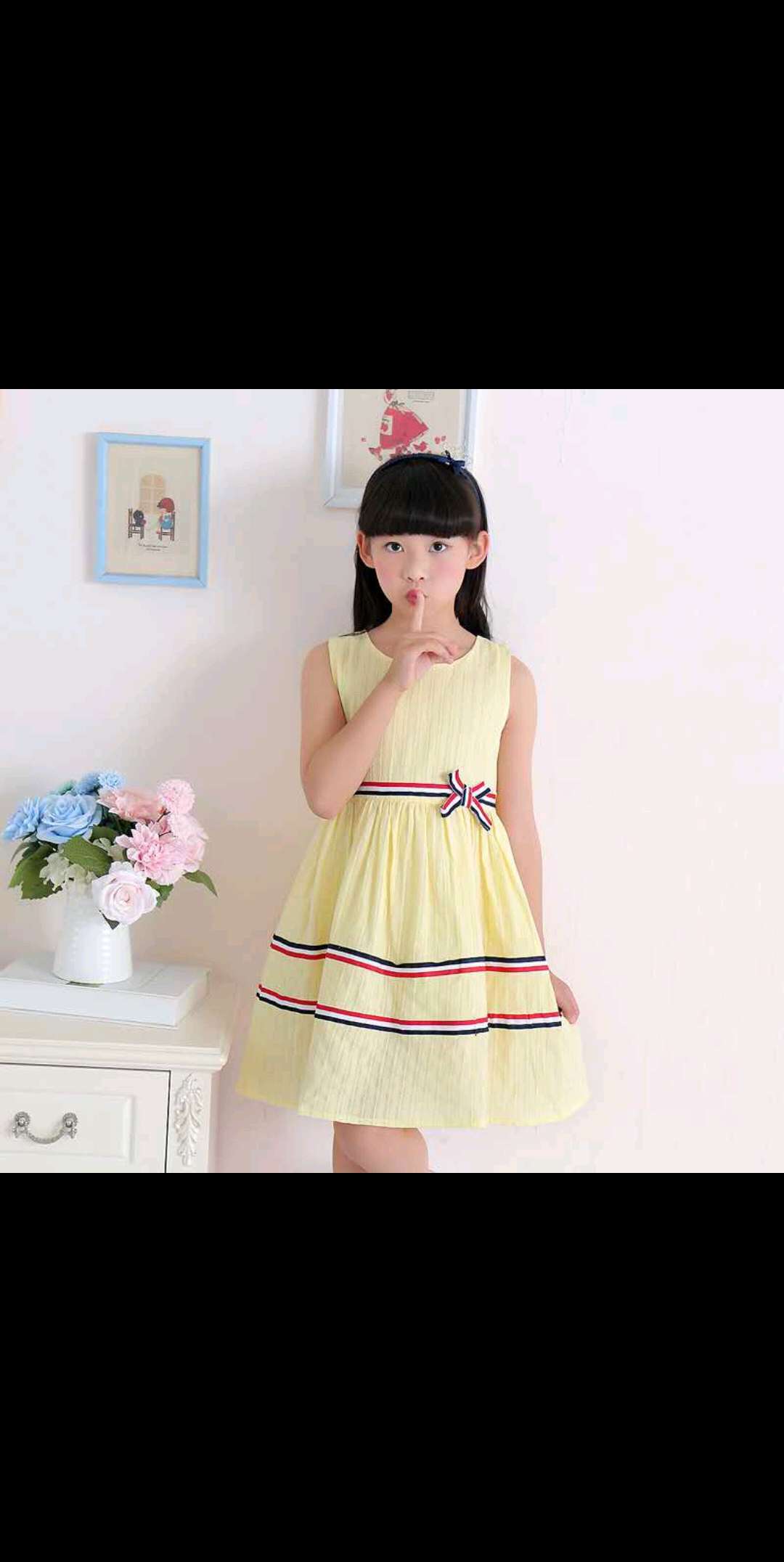 Summer children's dress for girls, pure cotton candy-colored princess dress Specification image