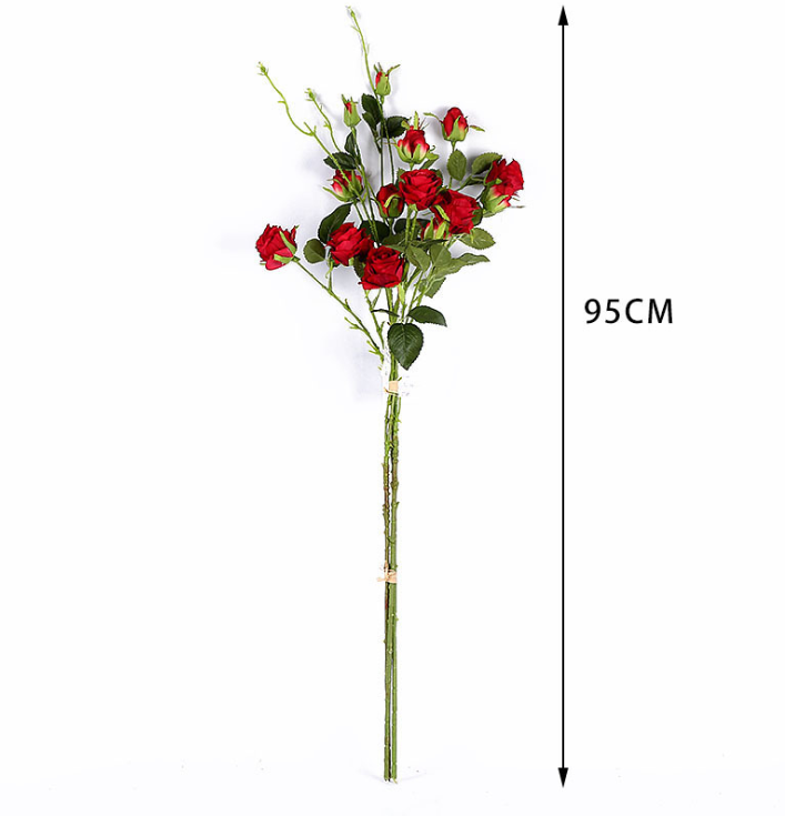 Yiwu Good goods 3 handnotes, Xiaomei 95cm Artificial rose, artificial flower, artificial flower, wedding home decoration artificial flower, artificial flower, silk flower, artificial rose, photography prop pic 2