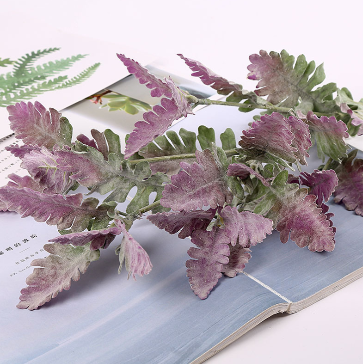 Yiwu Quality artificial plants 85cm bristle process 33 leaf bristle silver leaf Chrysanthemum Home Decoration Artificial flower bristle and fleece Plant Green Plant Artificial Green Plant Artificial green leaf home decoration pic 3