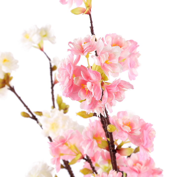 Yiwu high-quality faux 4-pronged cherry blossom silk fabric faux flower wholesale, cherry blossom tree flower arrangement bouquets pic 2