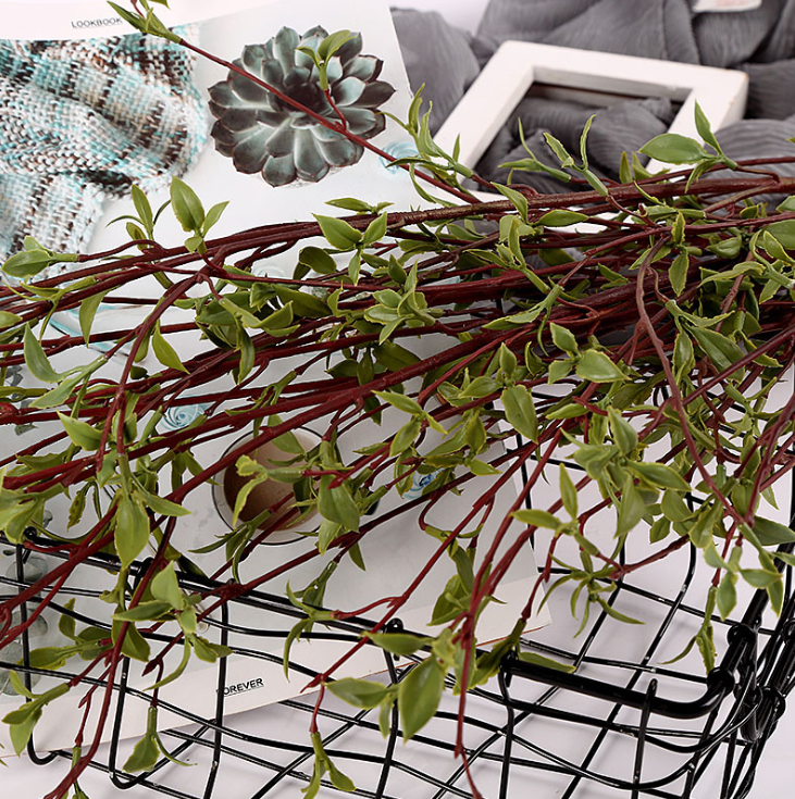 Yiwu quality products: Simulated willow leaf buds, willow twigs, green leaves, indoor studio shooting props, simulated branches pic 3