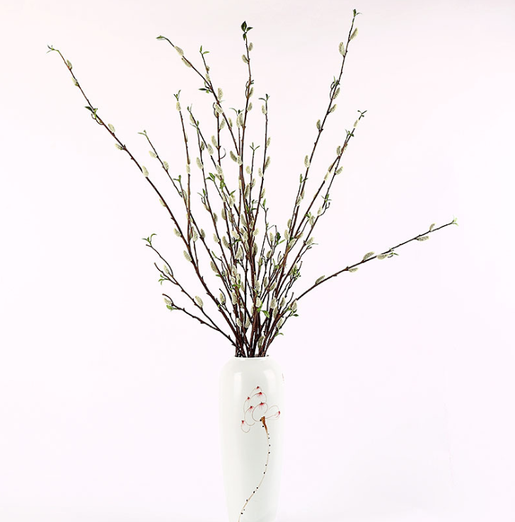 New cat willow willow branch artificial plant flower arrangements from Yiwu, paired with shooting props and floor-standing decorative flower arrangements pic 3