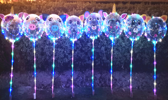 地推气球派对用品爆款透明发光波波球闪光led老鼠卡通发光气球详情图2