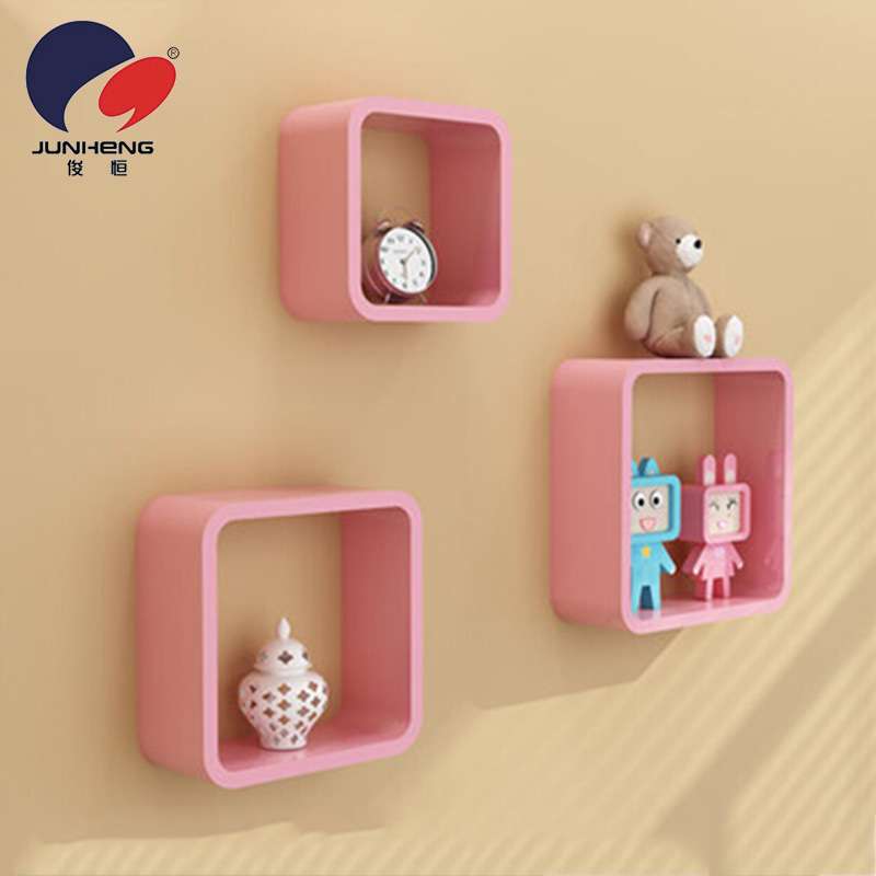 正方形圆角三件套创意墙上置物架时尚展示架收纳架陈列架墙壁置物架327