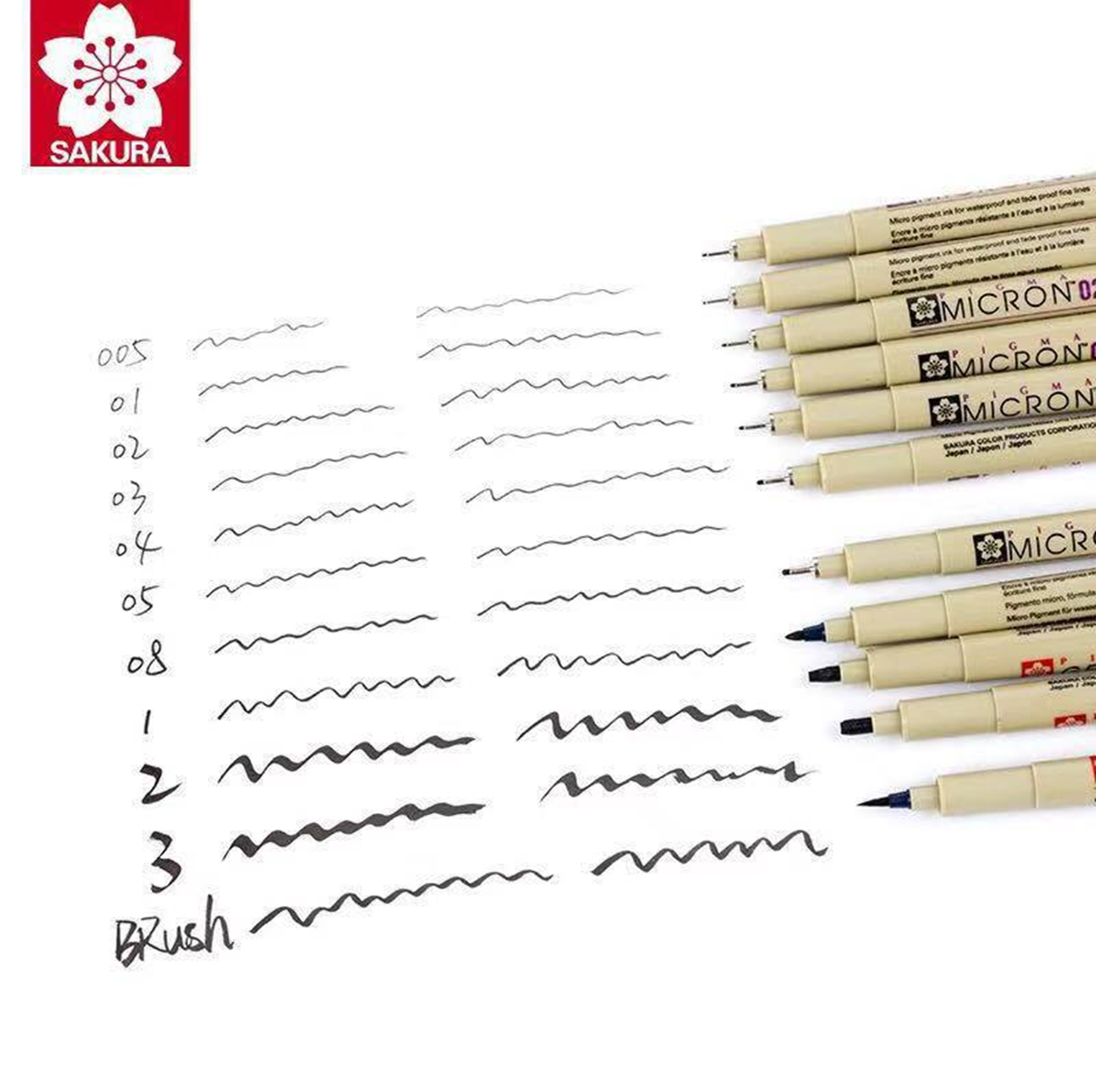 Yiwu quality Japanese cherry blossom waterproof needle pen, soft tip sketch design, hand-drawn drawing, comic outline pen full figure
