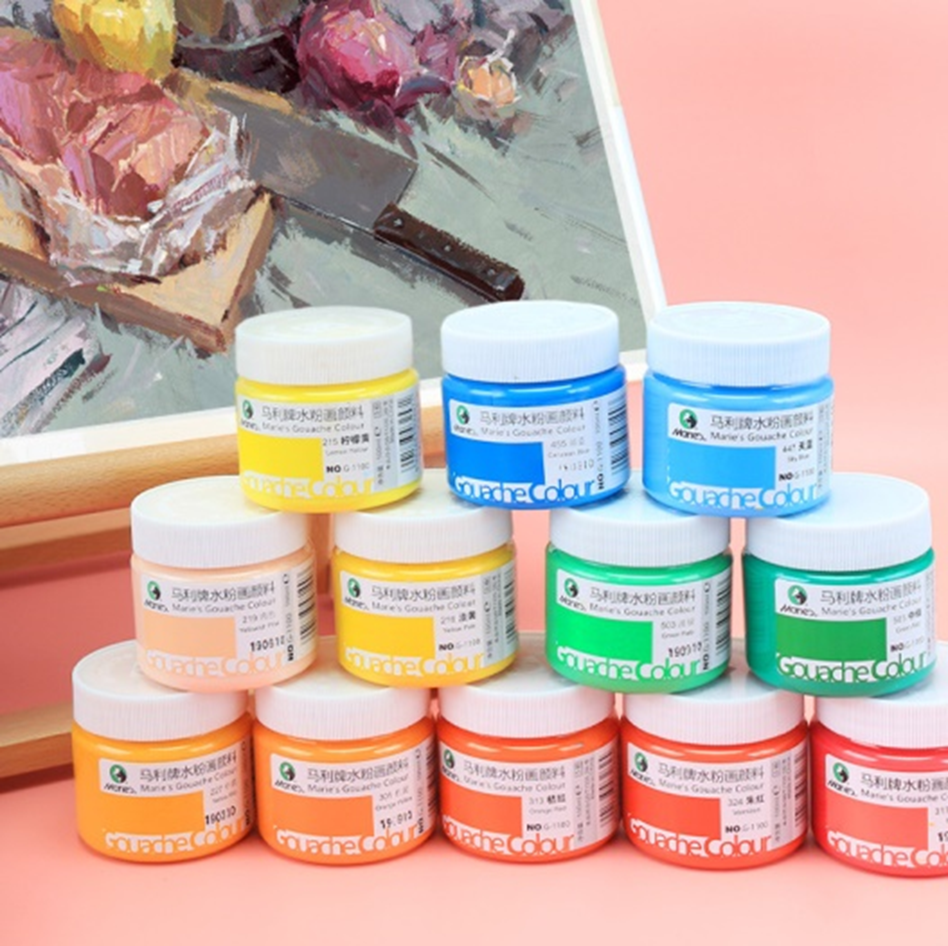 Shanghai Marley Paint Gouache Can Paint, Marley brand gouache paint for art students, 100ML precious detail image 2